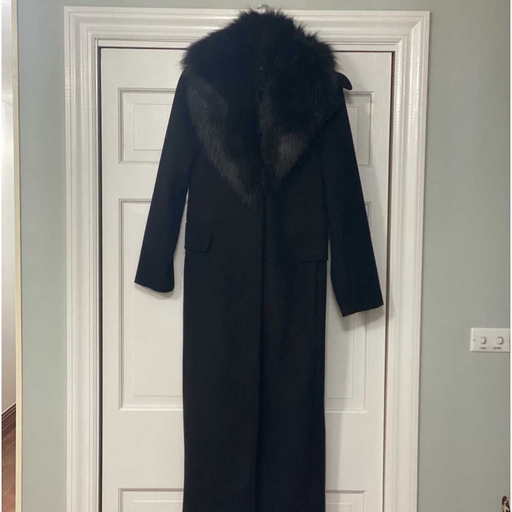 Calvin Klein wool coat with faux fur collar
